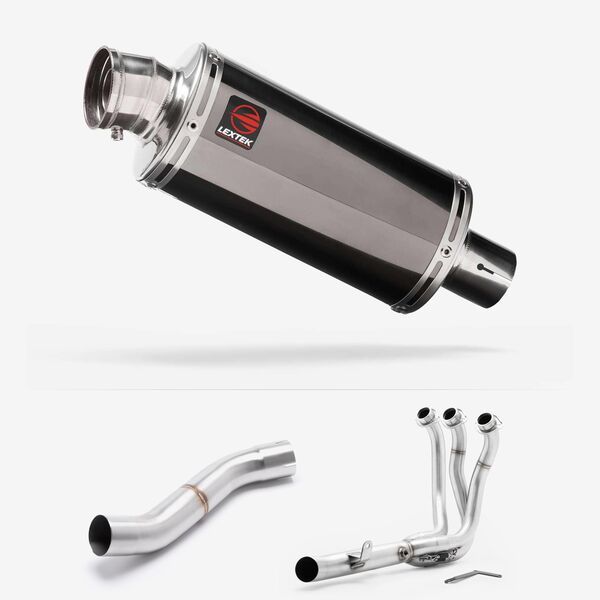 Lextek Dark Tint Stainless Steel OP16 250mm High Level Full system for Yamaha MT-09 2024-2026