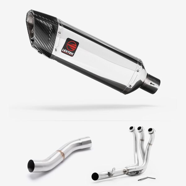Lextek Polished Stainless Steel SP4 High Level Full system for Yamaha MT-09 2024-2026