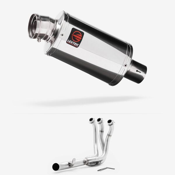 Lextek Chrome Stainless Steel OP4 200mm Low Level Full System for Yamaha MT-09 2024-2026