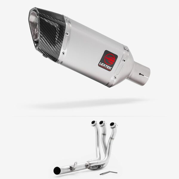 Lextek Matt Stainless Steel SP5 200mm Low Level Full System for Yamaha MT-09 2024-2026