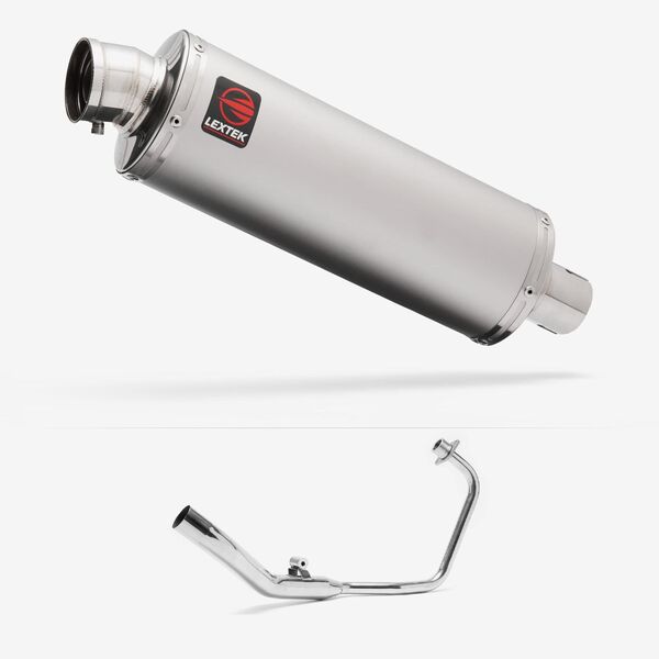 Lextek Matt Stainless Steel OP1 350mm Exhaust System for Lexmoto XTR S 125