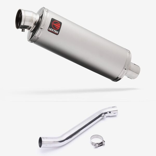 Lextek Matt Stainless Steel OP1 350mm Exhaust with Link Pipe for Kawasaki ZX-10R Ninja (11-16)