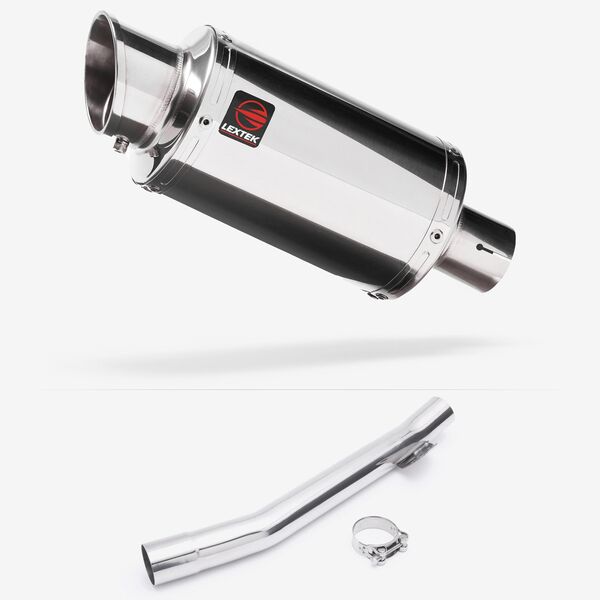 Lextek Stainless Steel YP4 Stubby Exhaust 200mm with Link Pipe for Suzuki GSF 600 Bandit (95-06)