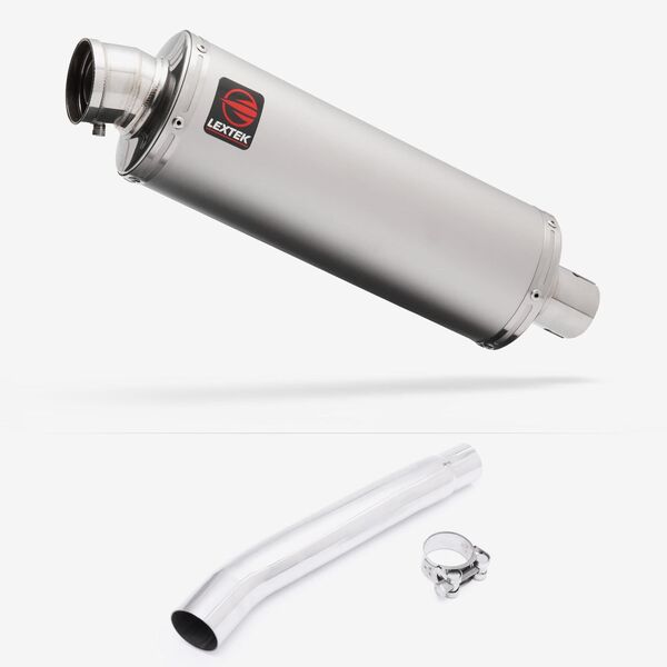Lextek Matt Stainless Steel OP1 350mm Exhaust with Link Pipe for Suzuki GSXR 1000 (01-06)