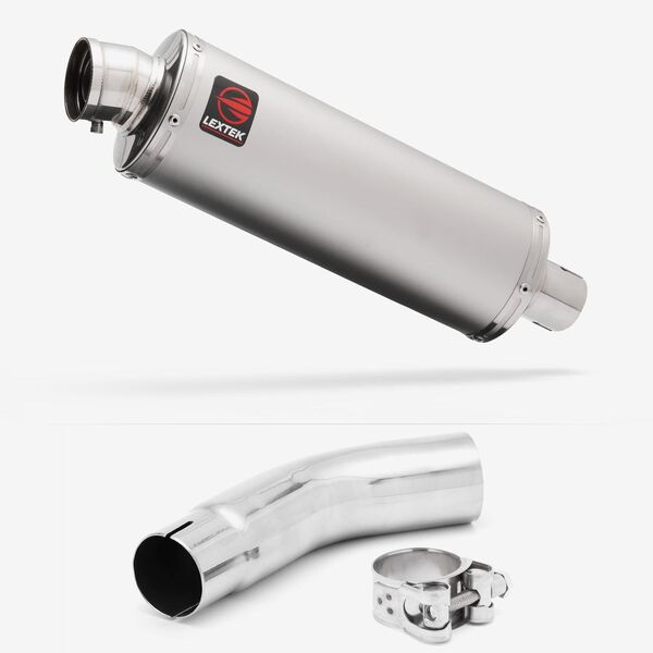 Lextek Matt Stainless Steel OP1 350mm Exhaust with Link Pipe for Suzuki GSR750 (11-16)