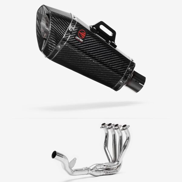 Lextek Carbon Fibre XP8C 210mm Single Sided Exhaust System for Kawasaki Z1000SX (10-19)
