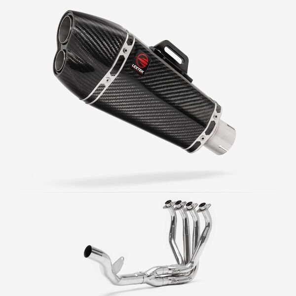 Lextek Carbon Fibre XP13C 210mm Single Sided Exhaust System for Kawasaki Z1000SX (10-19)