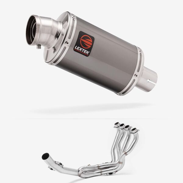 Lextek Smoked Stainless Steel OP15 200mm Exhaust System for Suzuki GSXR 1000 (17-24)