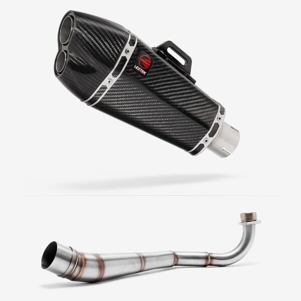 Lextek Carbon Fibre XP13C 210mm Low Level Exhaust System for Honda MSX Grom 125 (13-19)
