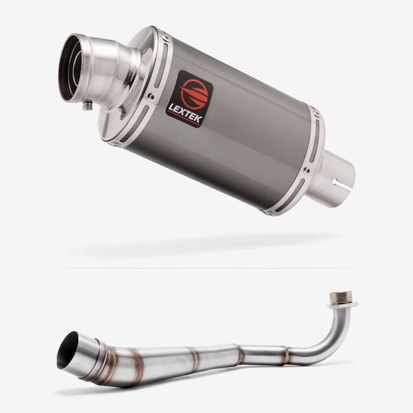 Lextek Smoked Stainless Steel OP15 200mm Low Level Exhaust System for Honda MSX Grom 125 (13-19)