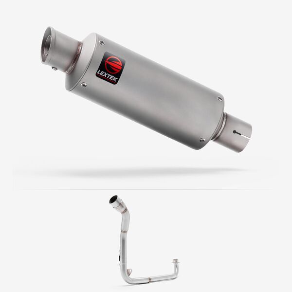 Lextek Matt Stainless Steel GP1 240mm Single Underseat Exhaust System