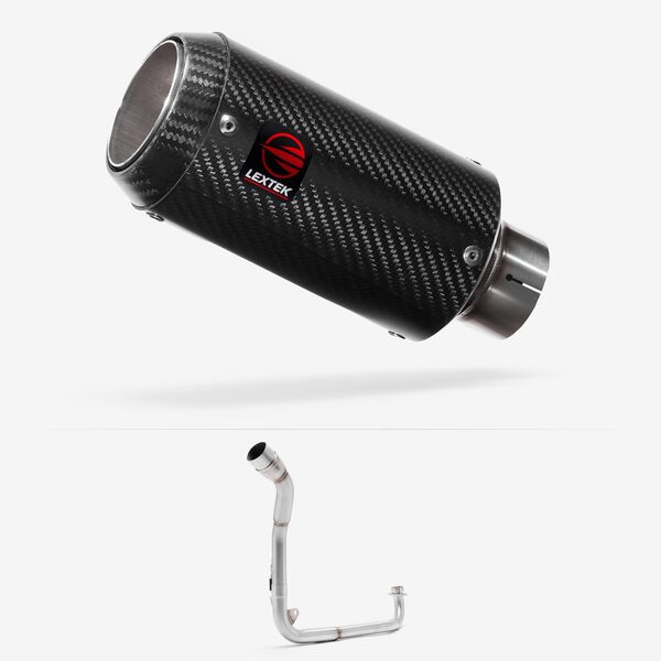 Lextek Carbon Fibre CP8C 150mm Single Underseat Exhaust System for HONDA MSX Grom 125 (13-16)