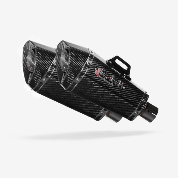 Lextek 2 x XP8C Carbon Fibre Exhaust Silencer 51mm Slip-on