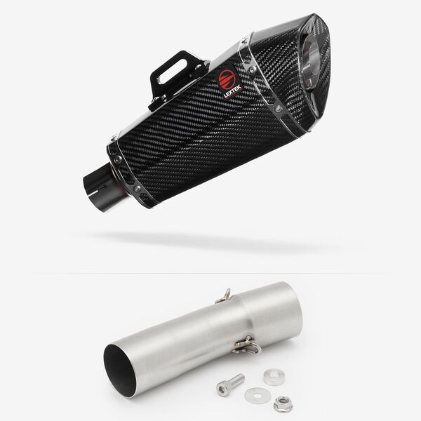 Lextek Carbon Fibre XP8C 210mm Exhaust with Link Pipe for BMW F 800 R (08-19)