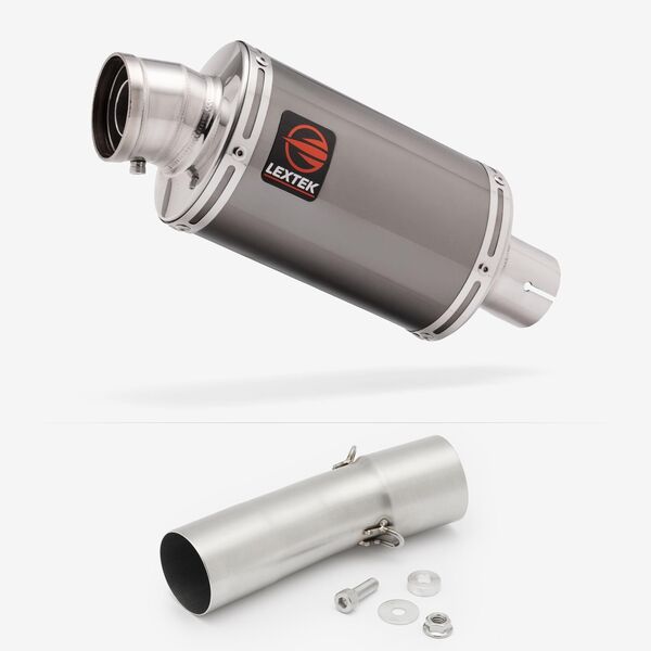 Lextek Smoked Stainless Steel OP15 200mm Exhaust with Link Pipe for BMW F 800 R (08-19)