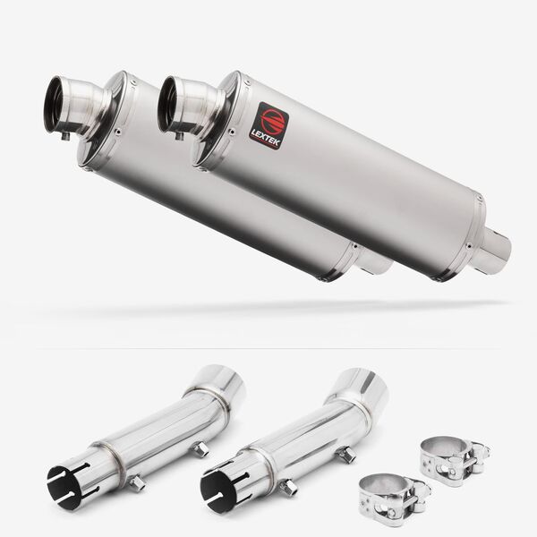 Lextek Matt Stainless Steel OP1 350mm Exhaust with Link Pipe for Honda CB900 F Hornet (01-09)