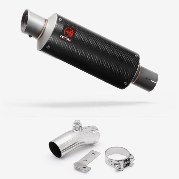 Lextek Carbon Fibre GP8C 240mm Exhaust with Link Pipe for Kawasaki ER-6N ER-6F (06-11)