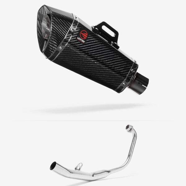 Lextek Carbon Fibre XP8C 210mm Exhaust System for Honda CBR 125 R (11-19)