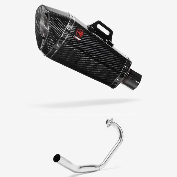 Lextek Carbon Fibre XP8C 210mm Exhaust System for Honda CBF 125 (08-16)