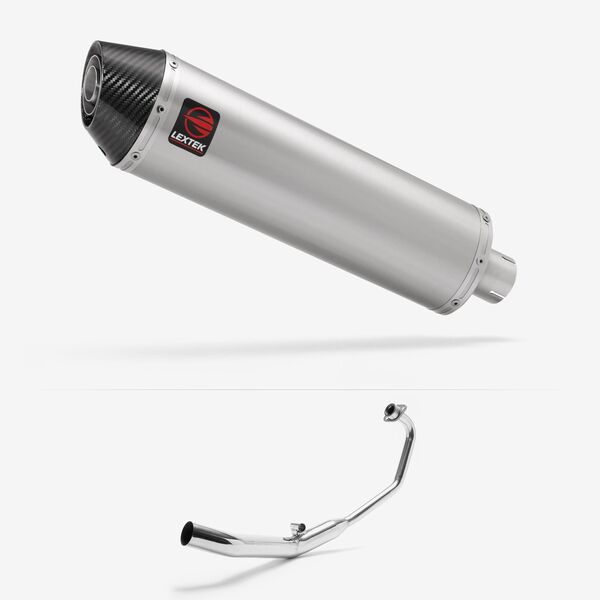 Lextek Brushed Stainless Steel RP1 400mm Exhaust System for Honda CBR 125 R (04-10)