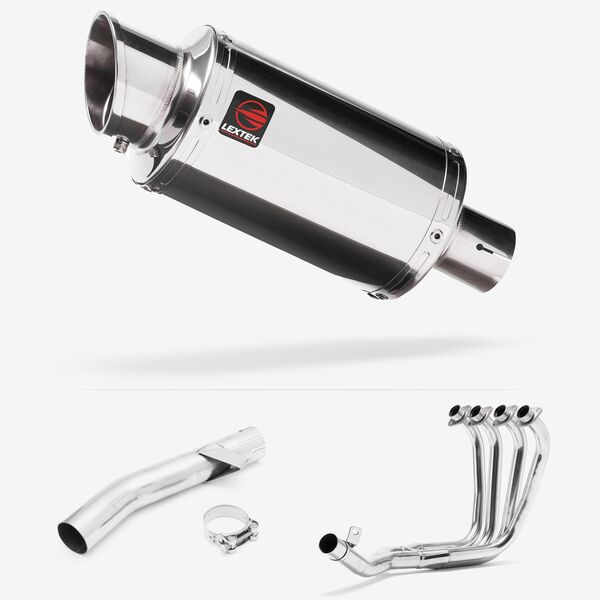 Lextek Stainless Steel YP4 Stubby Exhaust System 200mm for Yamaha FZS 600 Fazer (97-03)