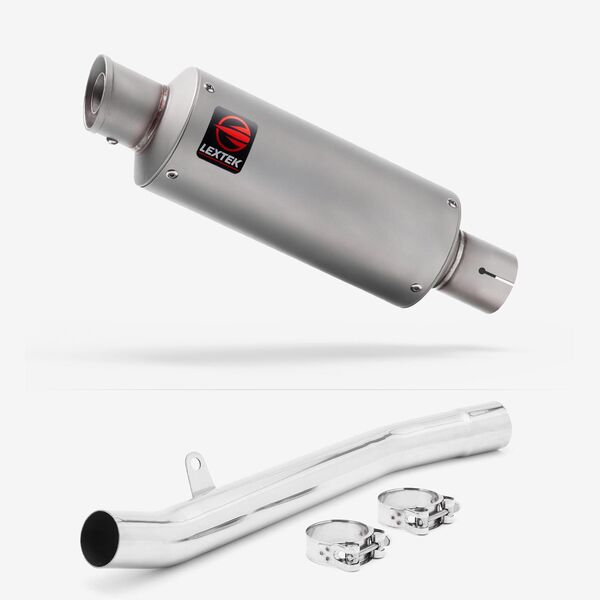 Lextek Matt Stainless Steel GP1 240mm Exhaust with Link Pipe for Suzuki GSF1200 Bandit (96-06)