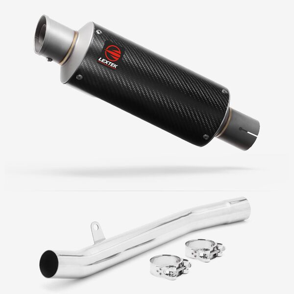 Lextek Carbon Fibre GP8C 240mm Exhaust with Link Pipe for Suzuki GSF1200 Bandit (96-06)