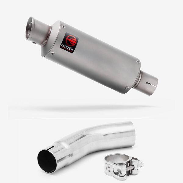 Lextek Matt Stainless Steel GP1 240mm Exhaust with Link Pipe for Suzuki GSR750 (11-16)
