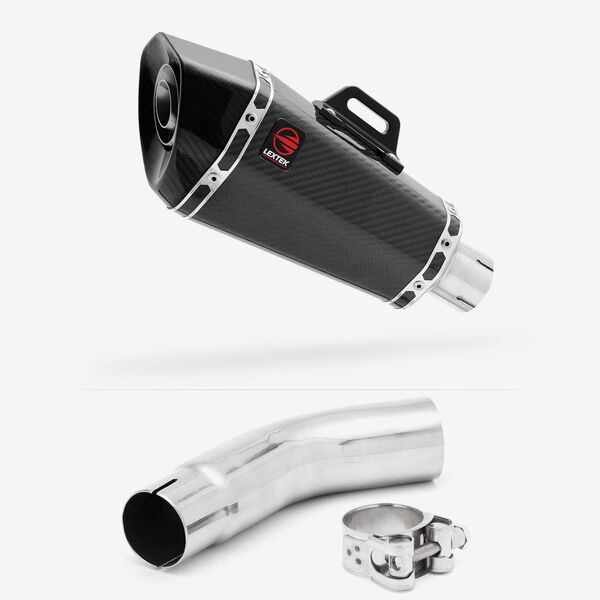 Lextek Carbon Fibre XP8C 210mm Exhaust with Link Pipe for Suzuki GSR750 (11-16)
