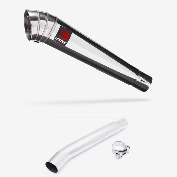 Lextek Polished Stainless Steel MP4 300mm Exhaust with Link Pipe for Suzuki GSXR 1000 (01-06)