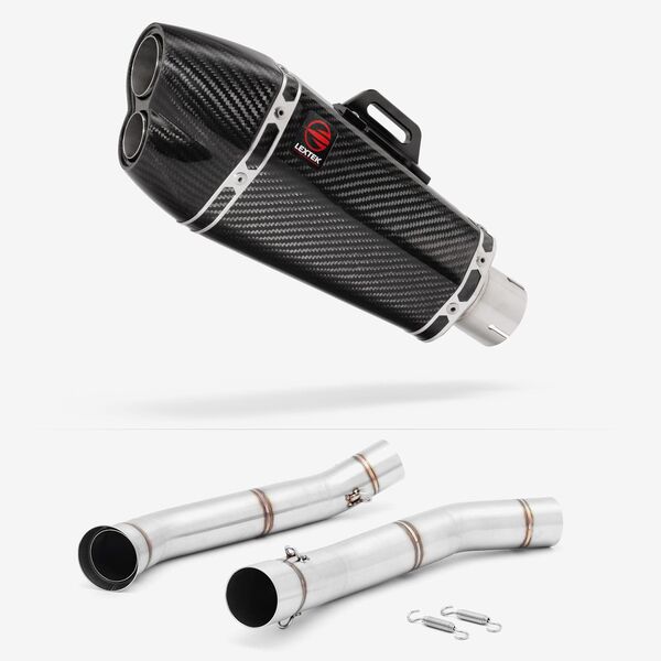 Lextek Carbon Fibre XP13C 210mm Exhaust with Link Pipe for KTM 690 Duke (12-19)