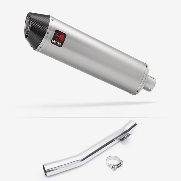 Lextek Brushed Stainless Steel RP1 400mm Exhaust with Link Pipe for Suzuki GSF 600 Bandit (95-06)