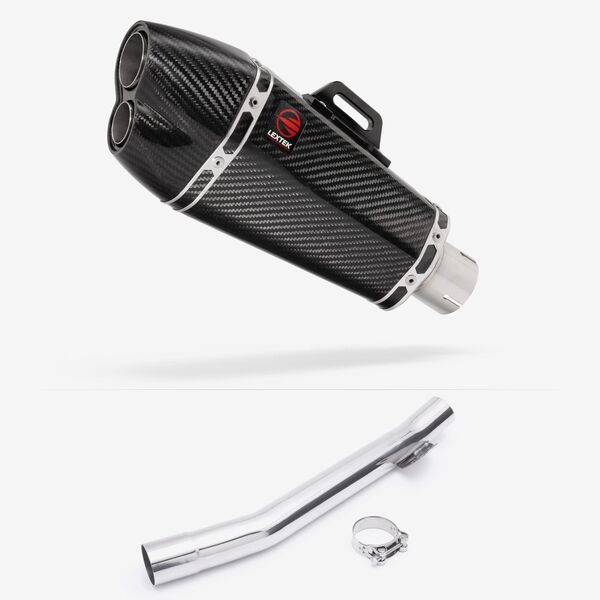 Lextek Carbon Fibre XP13C 210mm Exhaust with Link Pipe for Suzuki GSF 600 Bandit (95-06)