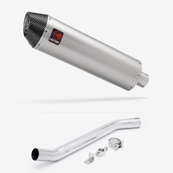 Lextek Brushed Stainless Steel RP1 400mm High Level with Link Pipe for Suzuki GSXR 600/750 (06-07)