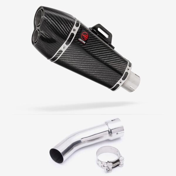 Lextek Carbon Fibre XP13C 210mm Exhaust with Link Pipe for Yamaha FZ8 Fazer (10-16)