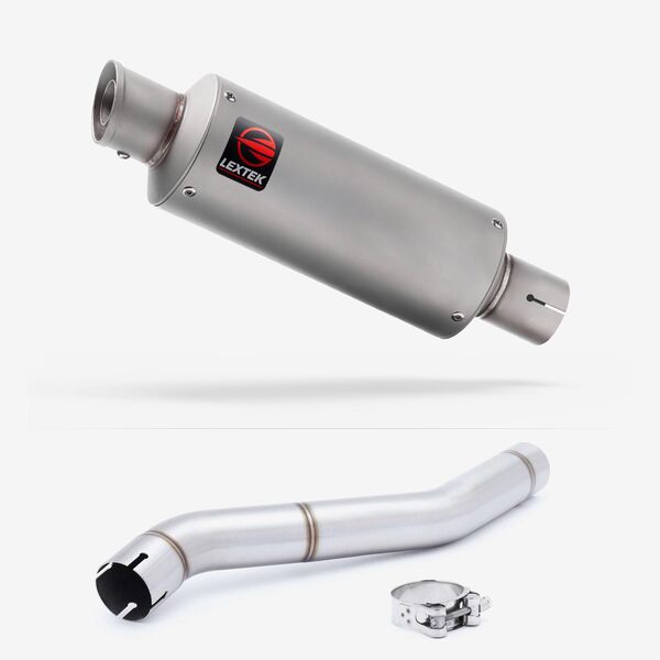 Lextek Matt Stainless Steel GP1 240mm Exhaust with Link Pipe for Honda CBR600 F (87-90)