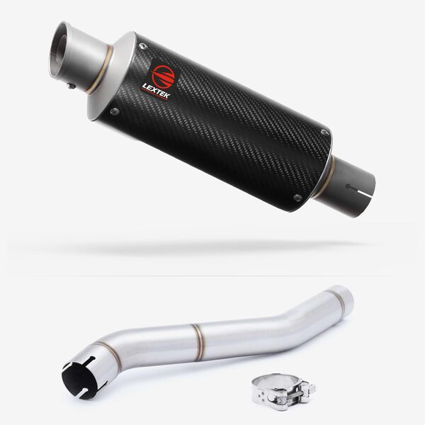 Lextek Carbon Fibre GP8C 240mm Exhaust with Link Pipe for Honda CBR600 F (87-90)