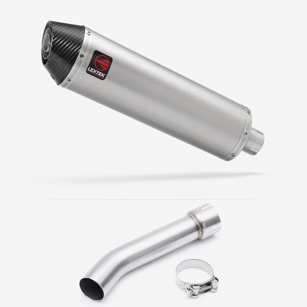 Lextek Brushed Stainless Steel RP1 400mm Exhaust with Link Pipe for Yamaha FZ1 (06-15)