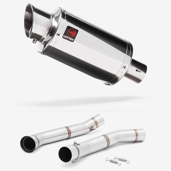 Lextek Stainless Steel YP4 Stubby Exhaust 200mm with Link Pipe for KTM 690 Duke (12-15)
