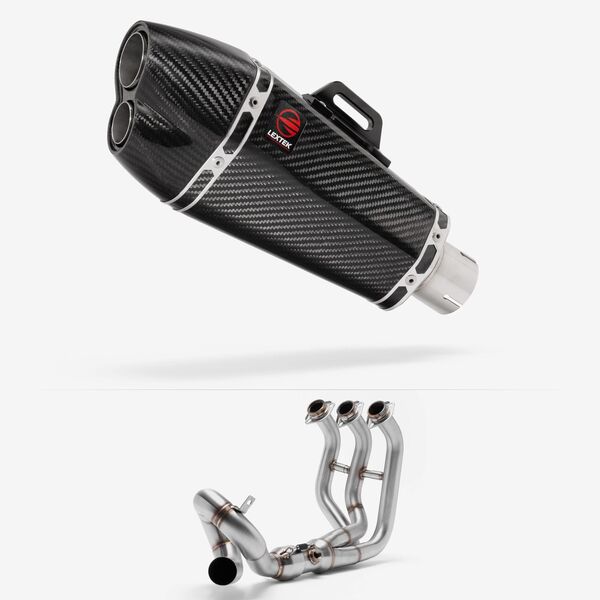 Lextek Carbon Fibre XP13C 210mm Low Level Exhaust System for Yamaha MT-09 (13-20)