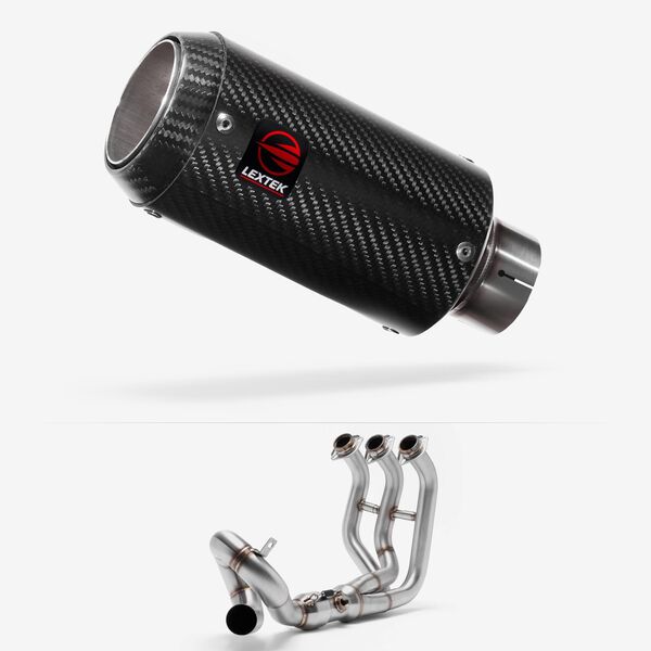 Lextek Carbon Fibre CP8C 150mm Low Level Exhaust System for Yamaha MT-09 (13-20)