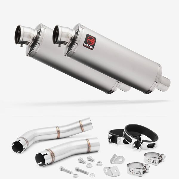 Lextek Matt Stainless Steel OP1 350mm Exhaust with Link Pipe for Yamaha YZF R1 (09-14)