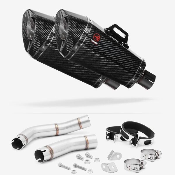 Lextek Carbon Fibre XP8C 210mm Exhaust with Link Pipe for Yamaha YZF R1 (09-14)