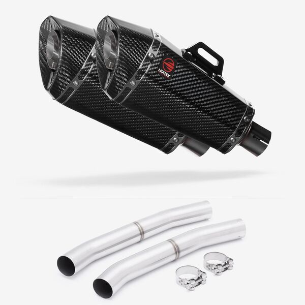 Lextek Carbon Fibre XP8C 210mm Exhaust with Link Pipes for Suzuki GSX 1300 R Hayabusa (08-17)