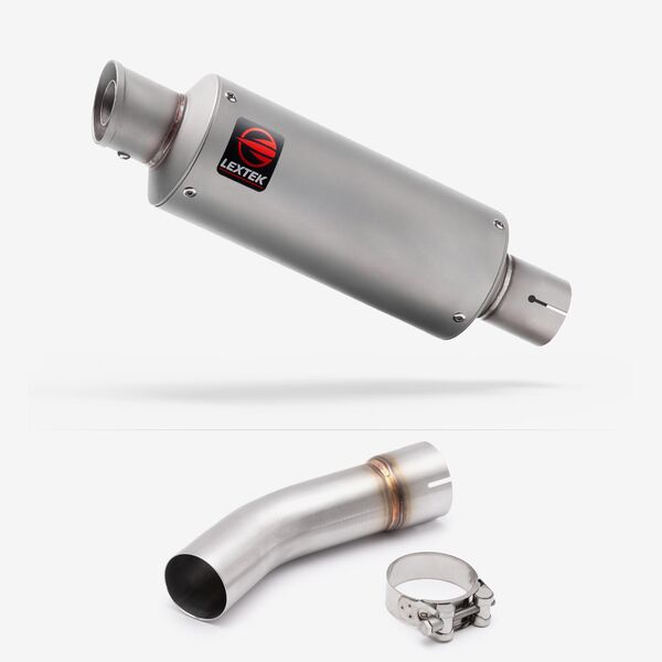 Lextek Matt Stainless Steel GP1 240mm Exhaust with Link Pipe for Suzuki SV650 (03-15)