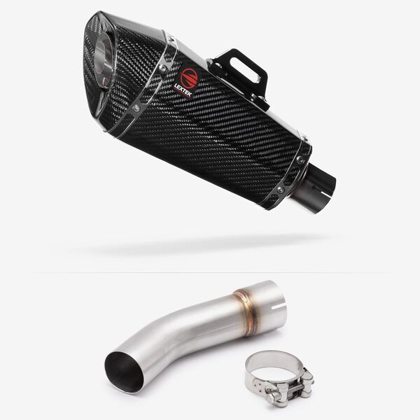 Lextek Carbon Fibre XP8C 210mm Exhaust with Link Pipe for Suzuki SV650 (03-15)