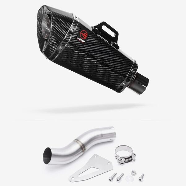 Lextek Carbon Fibre XP8C 210mm Exhaust with Low Level Link Pipe