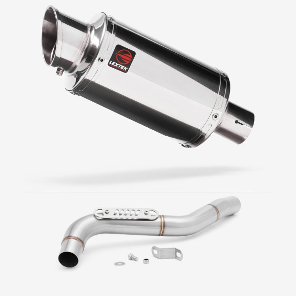 Lextek YP4 S/Steel Stubby Exhaust 200mm with Link Pipe for Triumph Tiger 1050 (07-12)