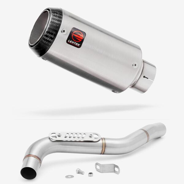 Lextek Matt Stainless Steel CP1 150mm Exhaust with Link Pipe for Triumph Tiger 1050 (07-12)