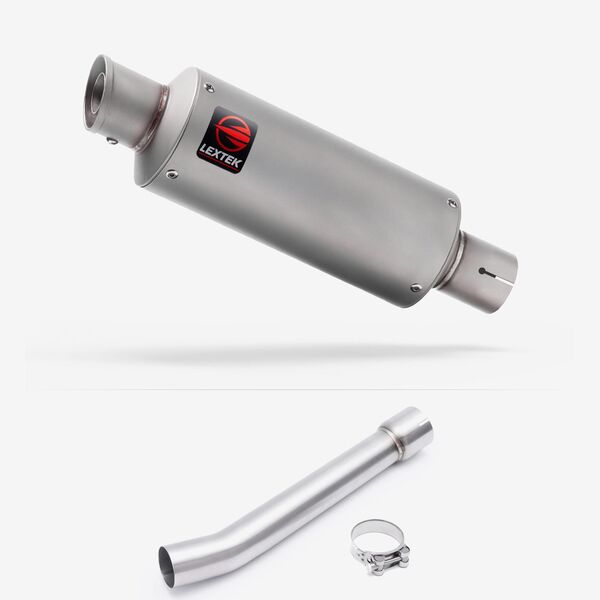 Lextek Matt Stainless Steel GP1 240mm Exhaust with Link Pipe for Yamaha FZS 1000 (00-05)